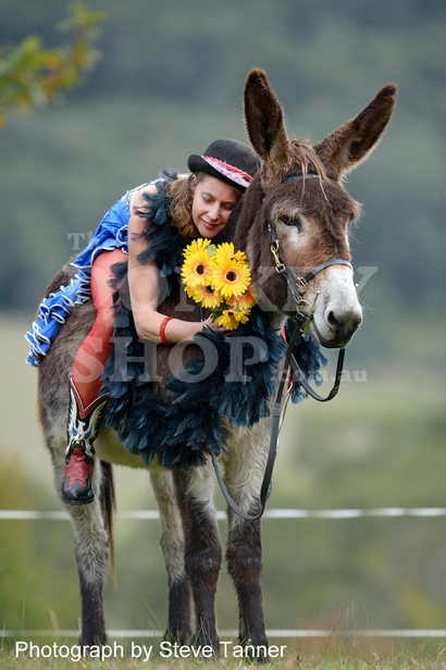 Linda and Trail Ride Donkey Murphy